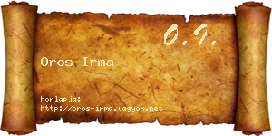 Oros Irma névjegykártya